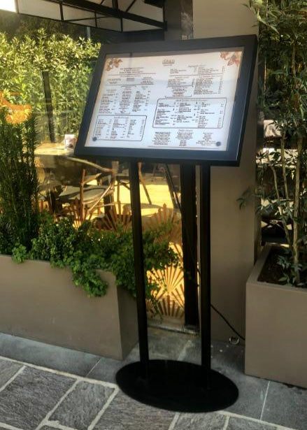 Illuminated Freestanding A3 Menu Board | Metal Body Suitable for Restaurant Outdoor Use - Otimsan Shop