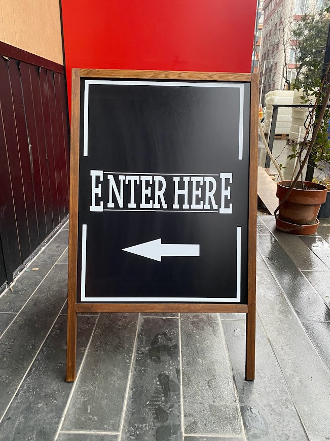 Freestanding Double-Sided Sidewalk Sign | Foldable Wooden Store Board with Custom Logo Print - Otimsan Shop