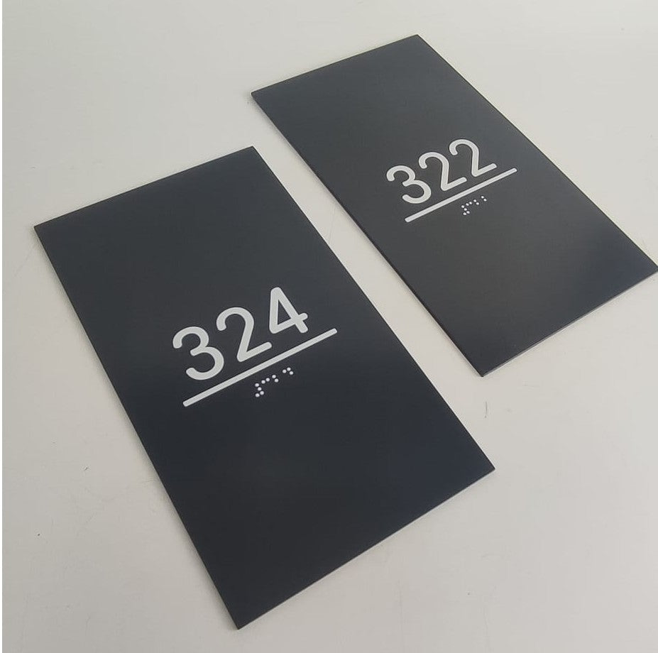 Embossed Braille Room Number | Accessible Door Sign for Hotels, Hospitals, and Offices - Otimsan Shop