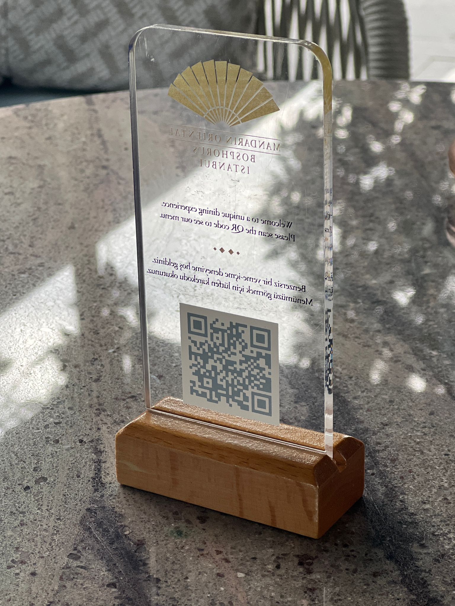 Acrylic QR Menu Stand | QR Code Display for Hotel, Restaurant, Pension & Bar Tables - Otimsan Shop
