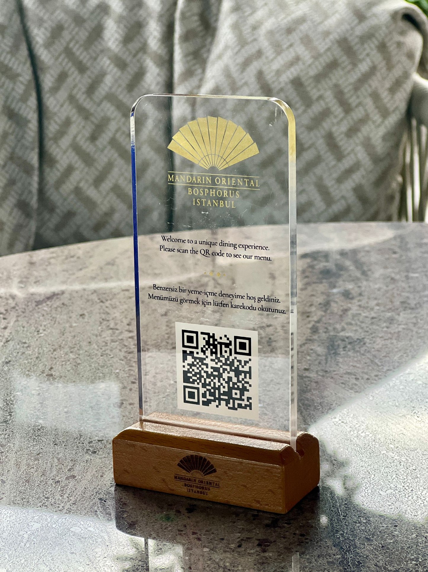 Acrylic QR Menu Stand | QR Code Display for Hotel, Restaurant, Pension & Bar Tables - Otimsan Shop