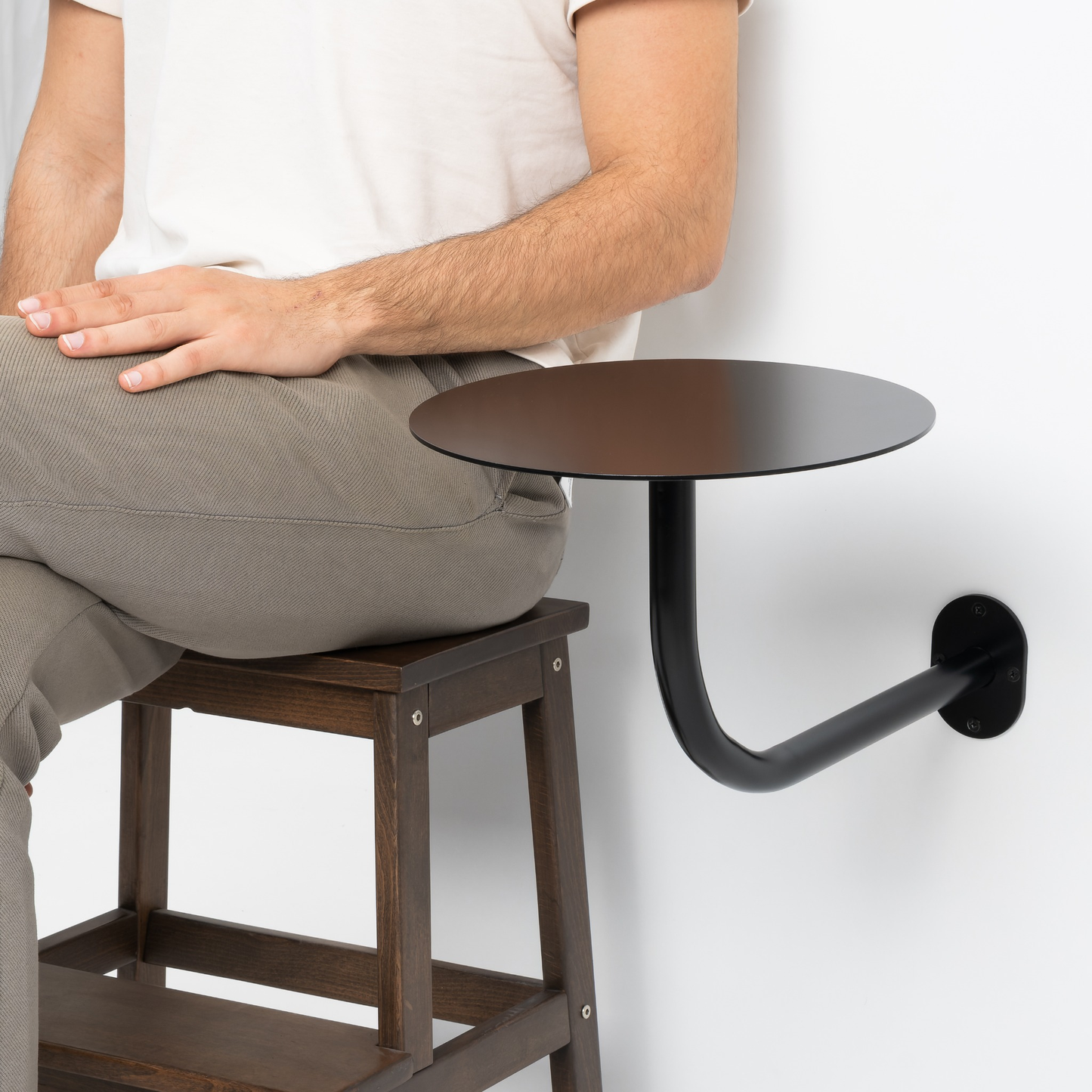 Wall-Mounted Café Bistro Table | L-Shaped Easy Installation Metal Frame - Otimsan Shop