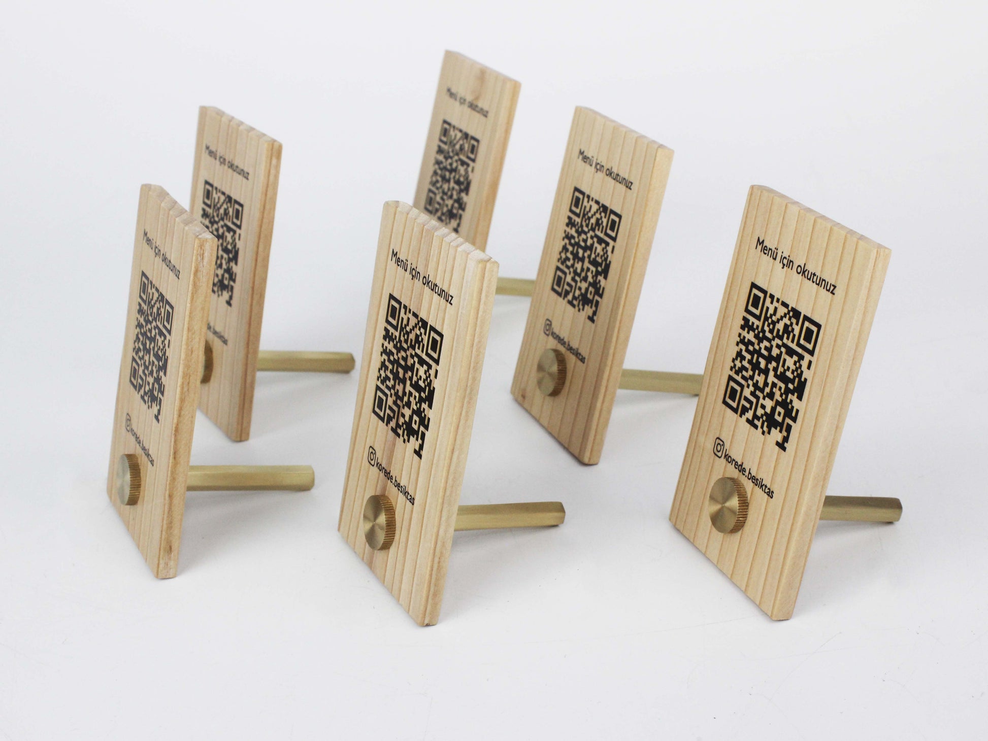 Wooden QR Code Menu | Tabletop Digital Price Stand for Restaurants, Cafés & Hotels - Otimsan Shop
