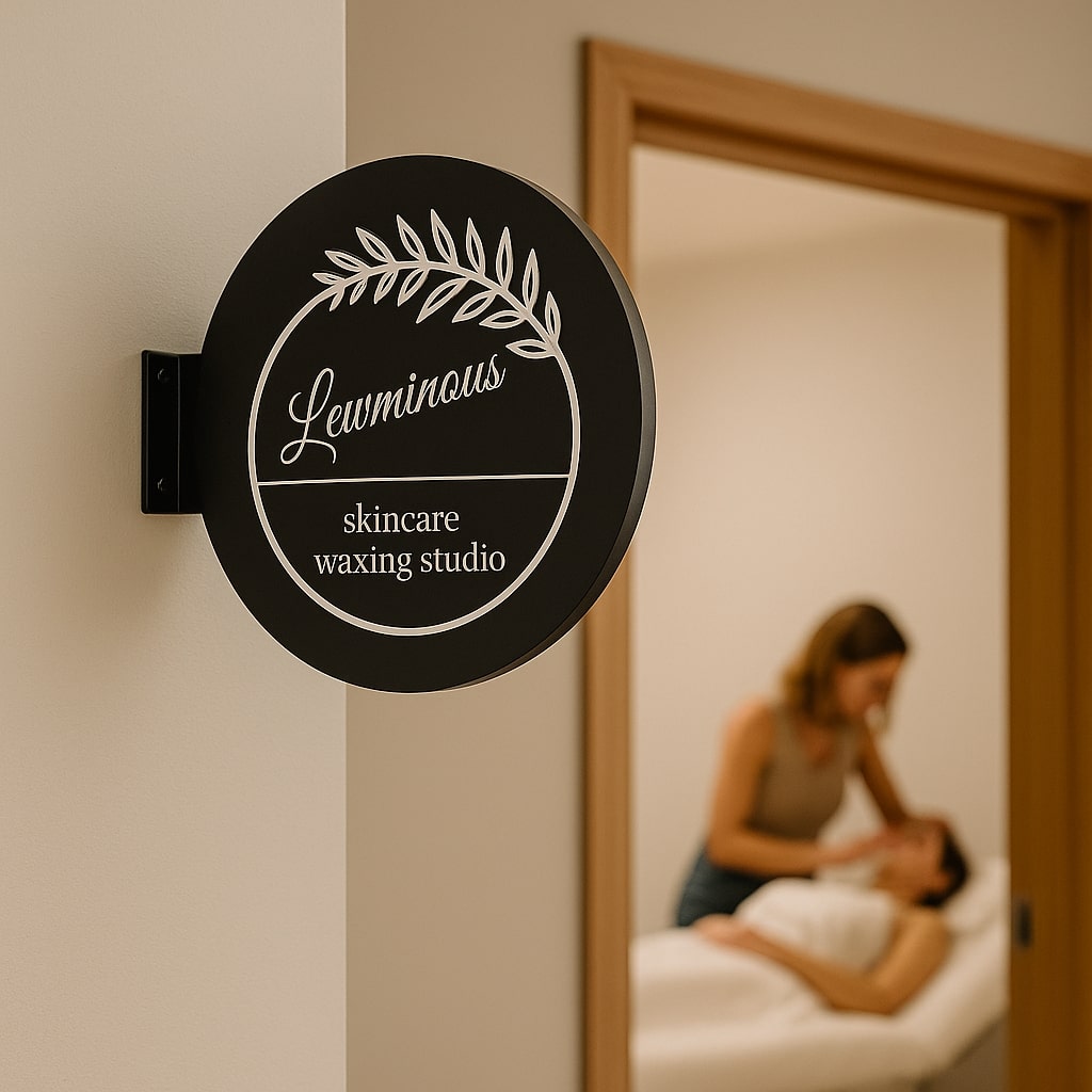 Double-Sided Budget Store Sign | Round Custom Logo Print - Otimsan Shop