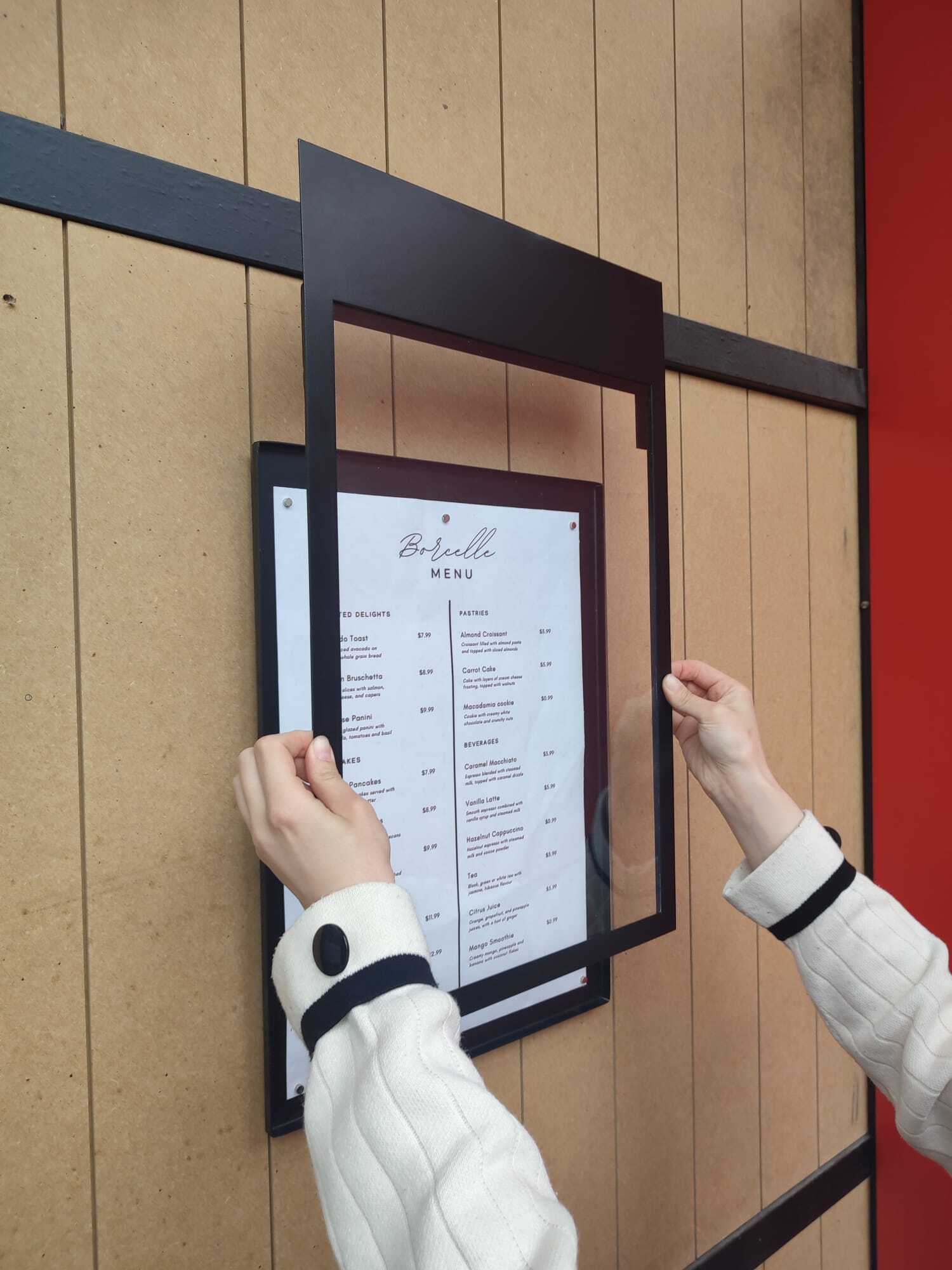 Wall-Mounted Menu Display Case – A3 Protective Front Cover Notice Board - Otimsan Shop