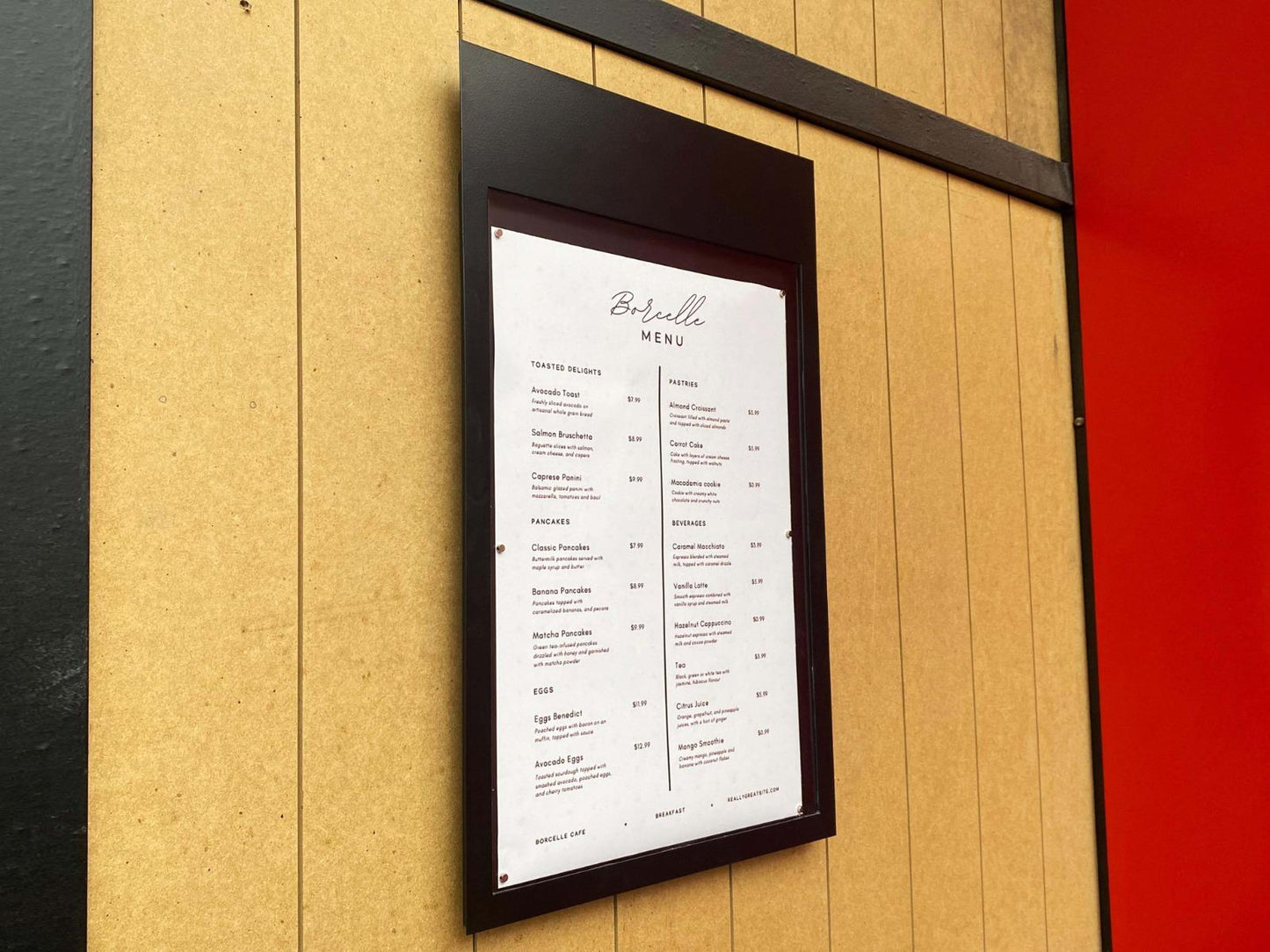 Wall-Mounted Menu Display Case – A3 Protective Front Cover Notice Board - Otimsan Shop