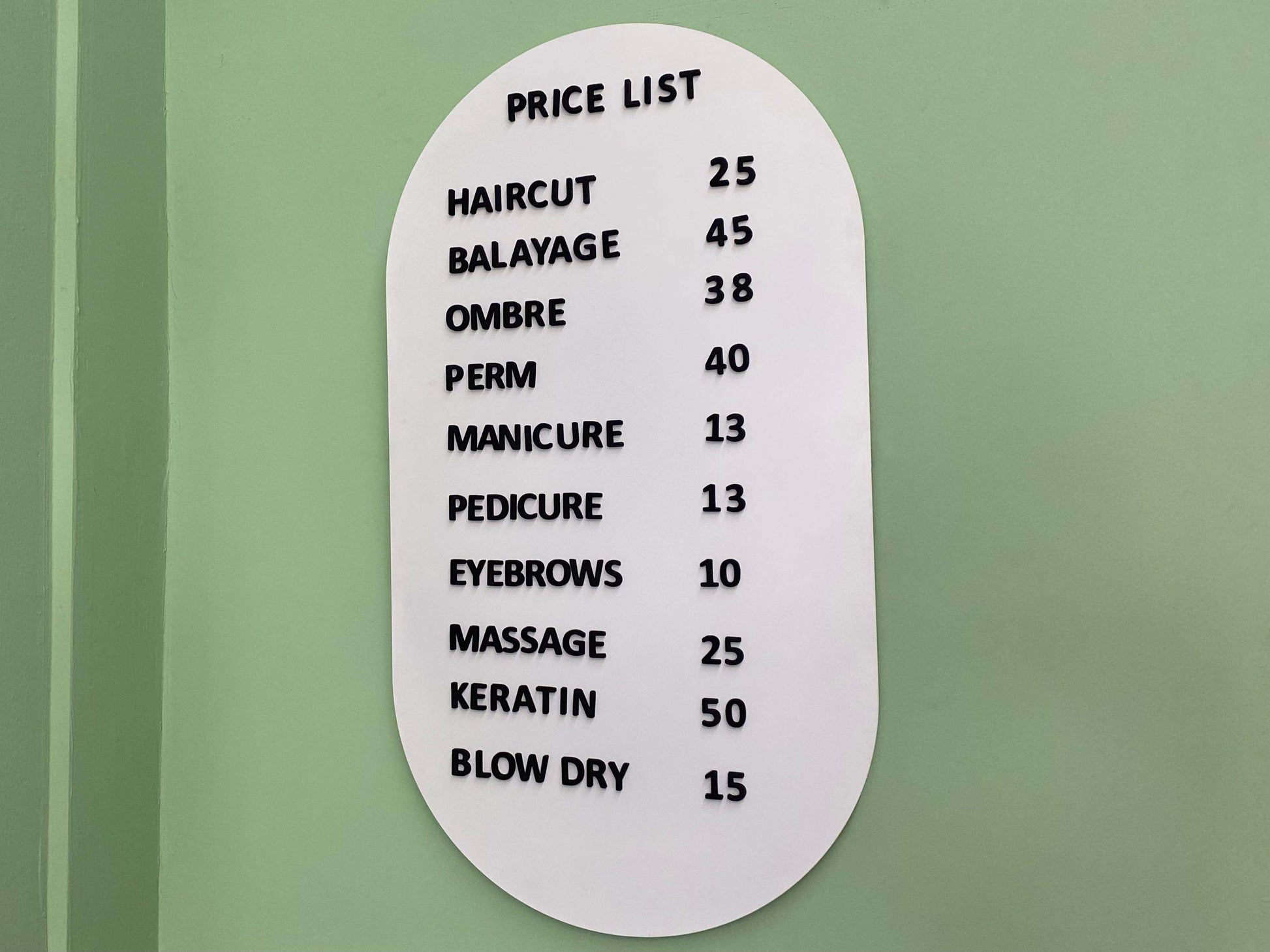 Arched Price Board - Otimsan Shop