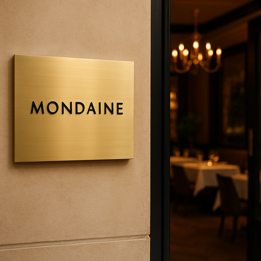Brass Embossed Letter Luxury Entrance Sign | Elite Office & Hotel Door Plate - Otimsan Shop
