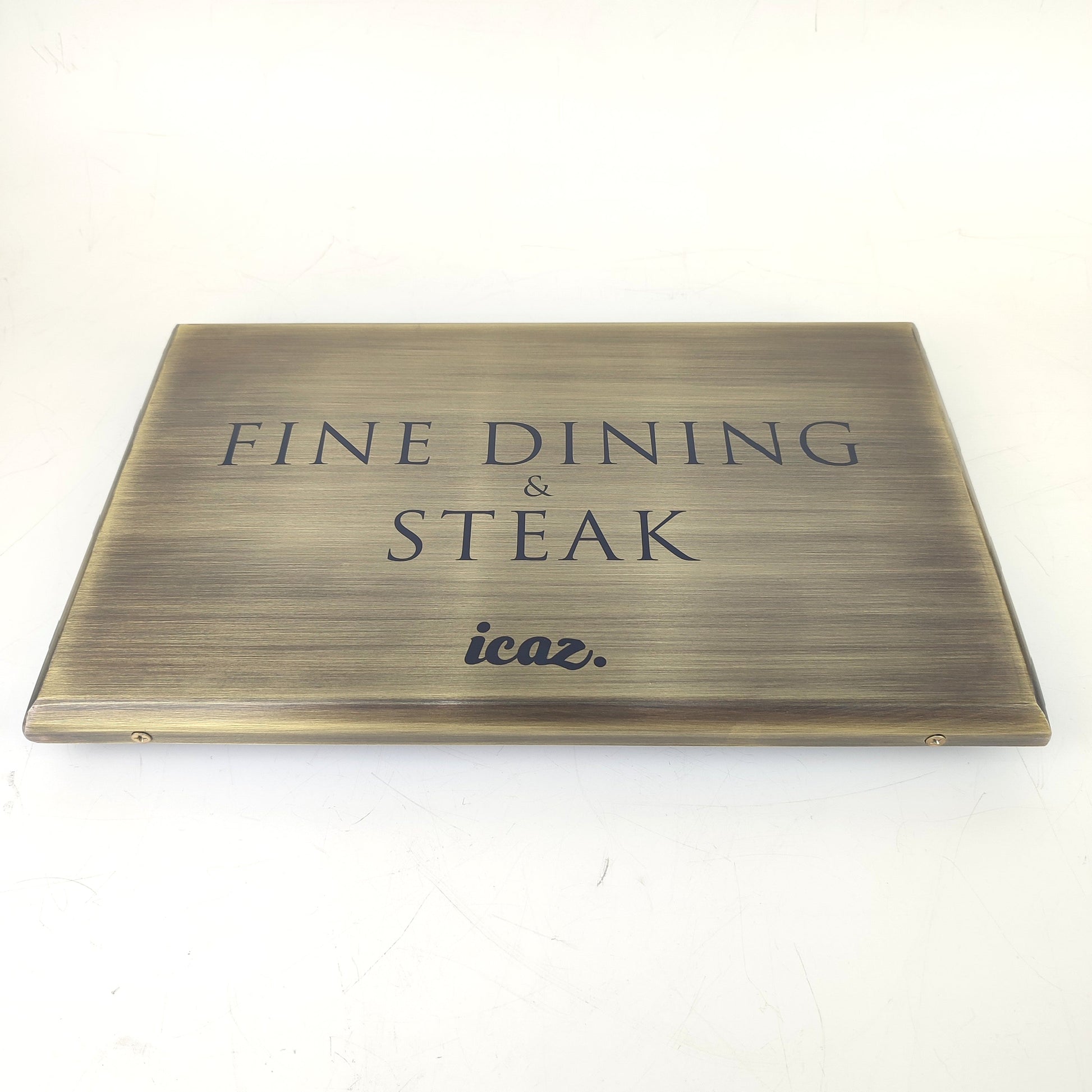 Antique Brass Entrance Sign – Luxury Distressed Surface Door Nameplate for Fine Dining & Hotel Use - Otimsan Shop