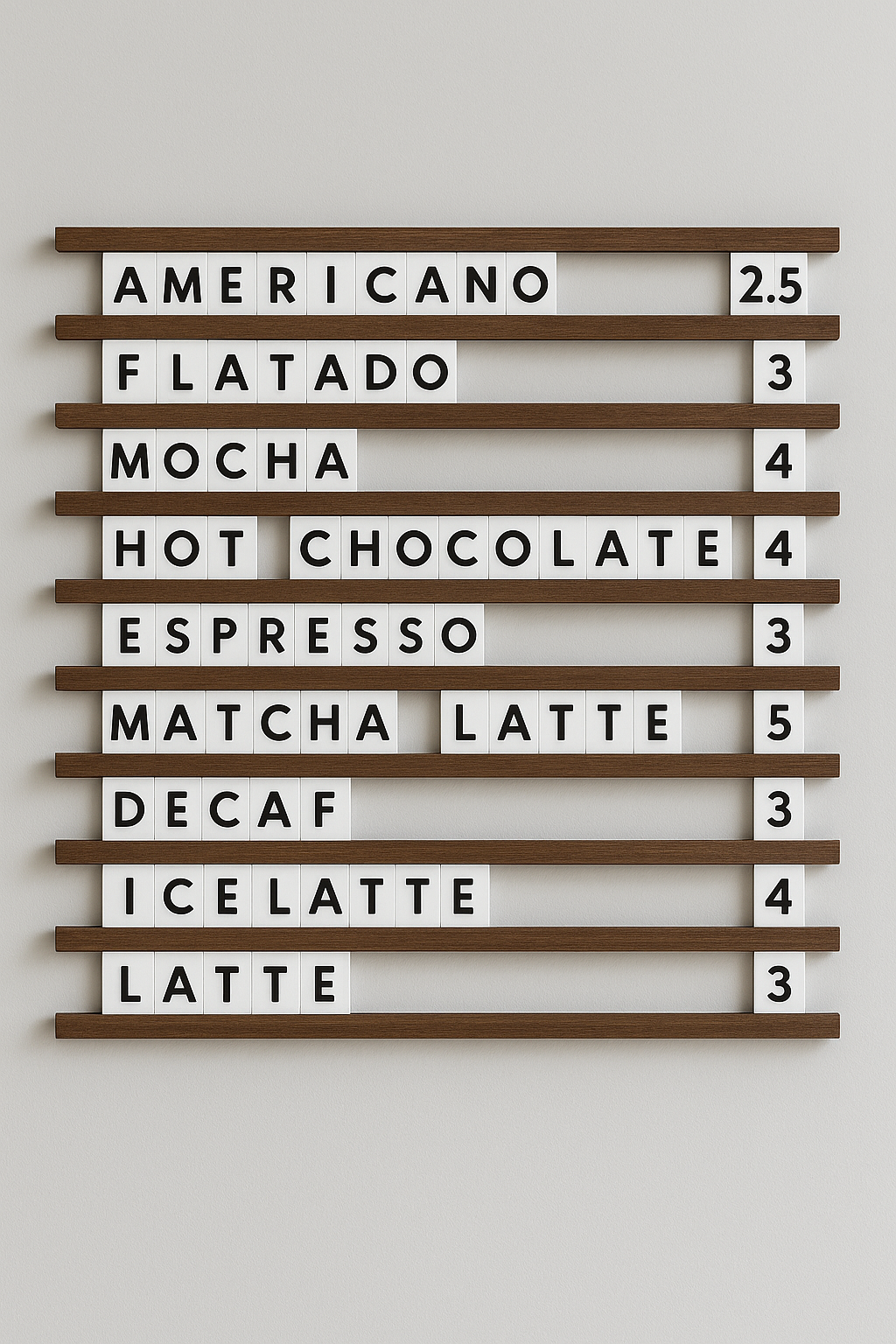 Wooden Slat Changeable Menu Board - Daily Menu Solution for Cafés and Coffee Shops - Otimsan Shop