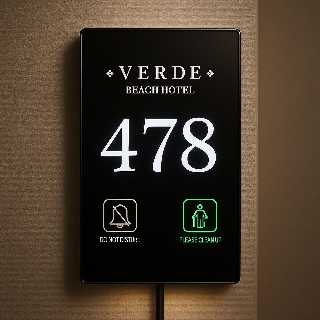Smart Room Number Panel – LED Illuminated, Do Not Disturb (DND) & Cleaning Indicator - Otimsan Shop