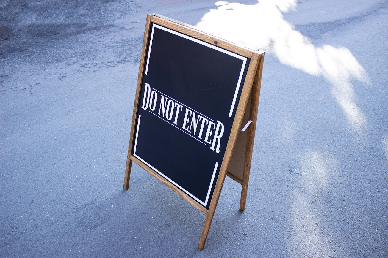 Freestanding Double-Sided Sidewalk Sign | Foldable Wooden Store Board with Custom Logo Print - Otimsan Shop