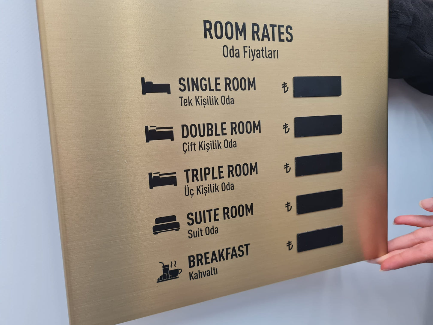 Wall-Mounted Exchange Rate & Room Price Board - Otimsan Shop