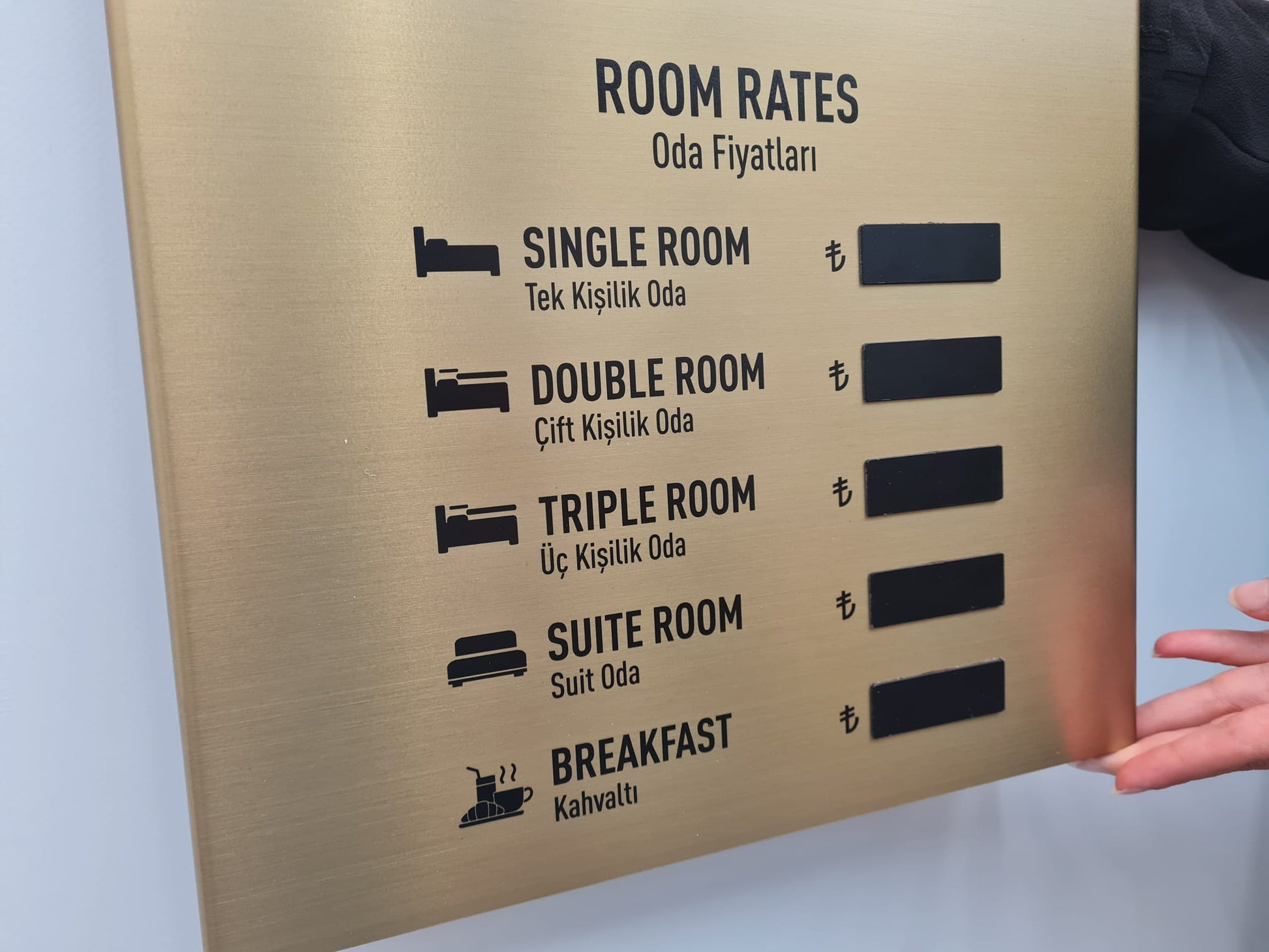 Wall-Mounted Exchange Rate & Room Price Board - Otimsan Shop