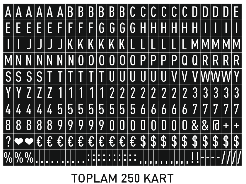 Double-Sided Card Letter Set – Ready 250-Piece Letter Pack for Menus and Announcements - Otimsan Shop