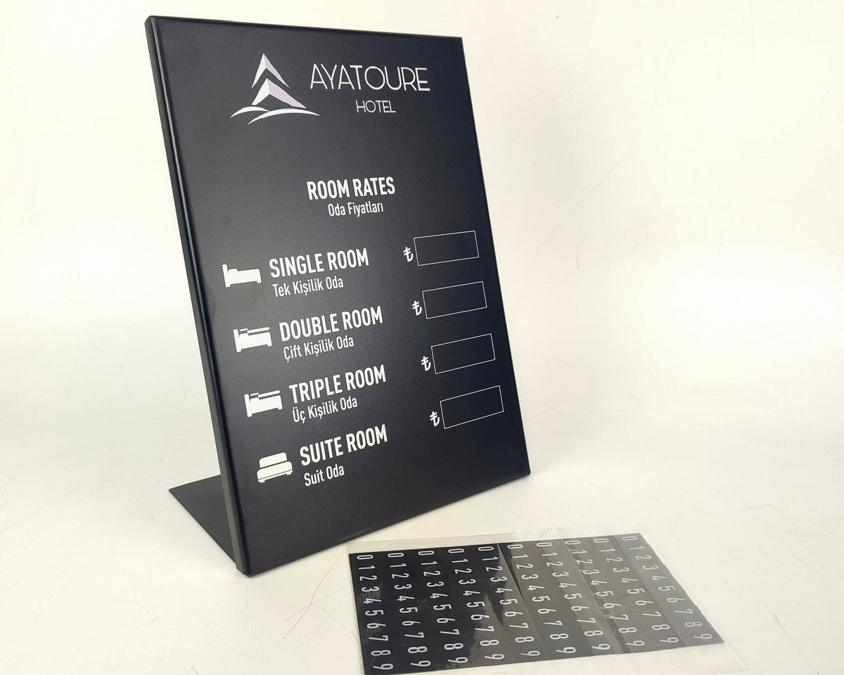 Tabletop Exchange Rate & Room Price Board - Otimsan Shop