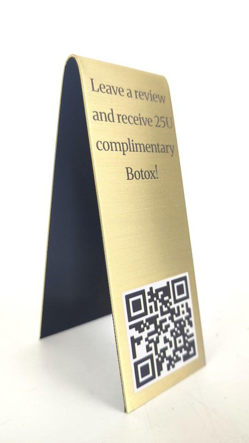 Custom Stainless Steel Table Number Sign - Double-Sided Display Signs for Restaurant, Cafe, Bar - Reserved Sign - Events Table Stand