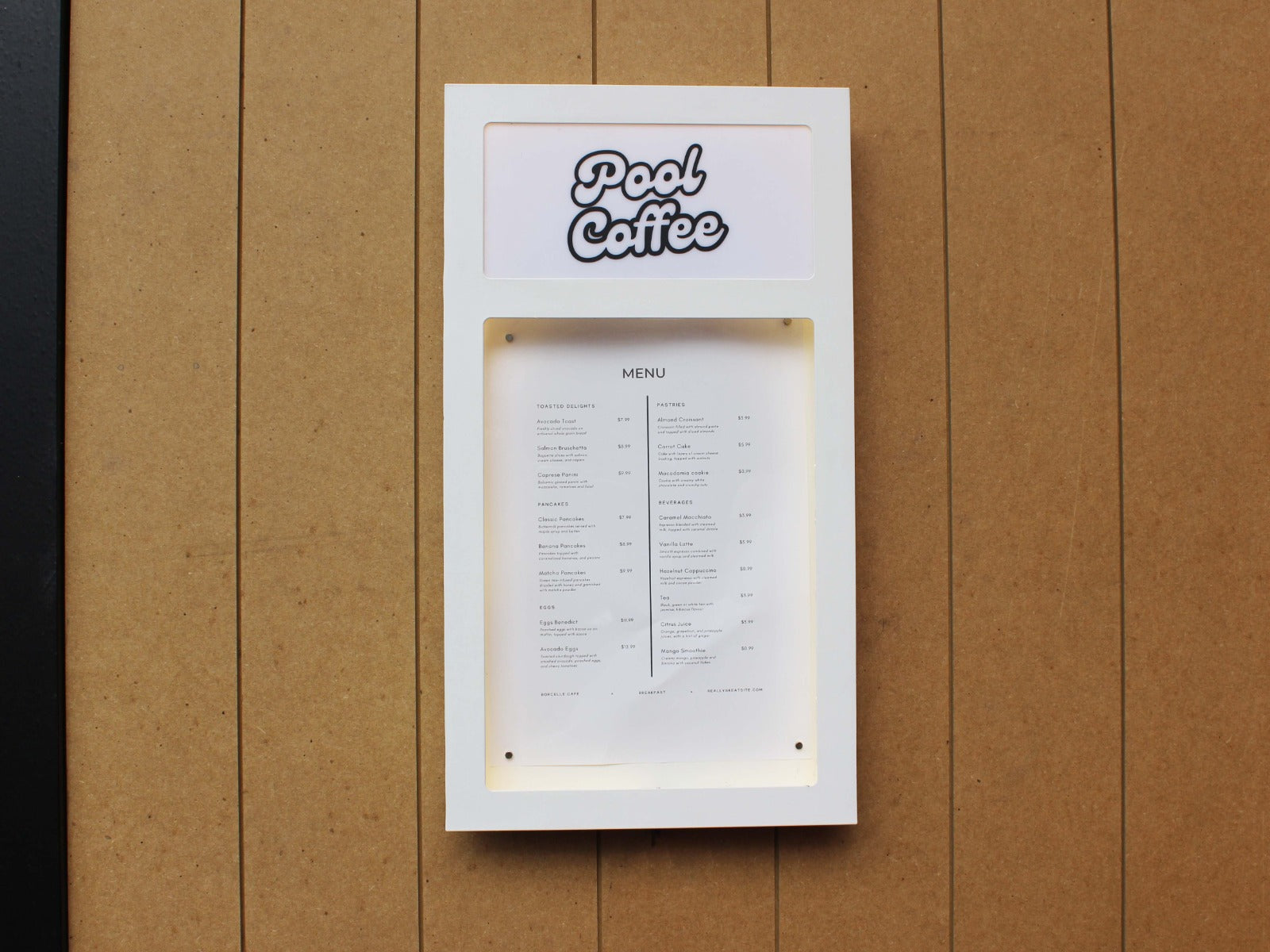 Wall-Mounted Illuminated Menu Board - Otimsan Shop