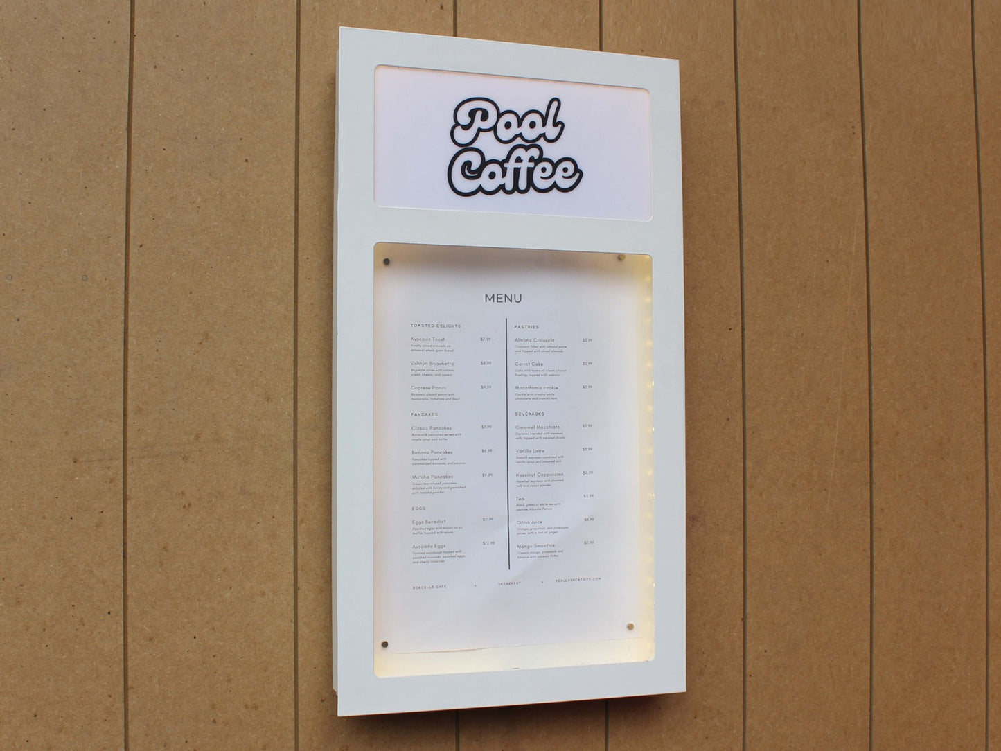 Wall-Mounted Illuminated Menu Board - Otimsan Shop