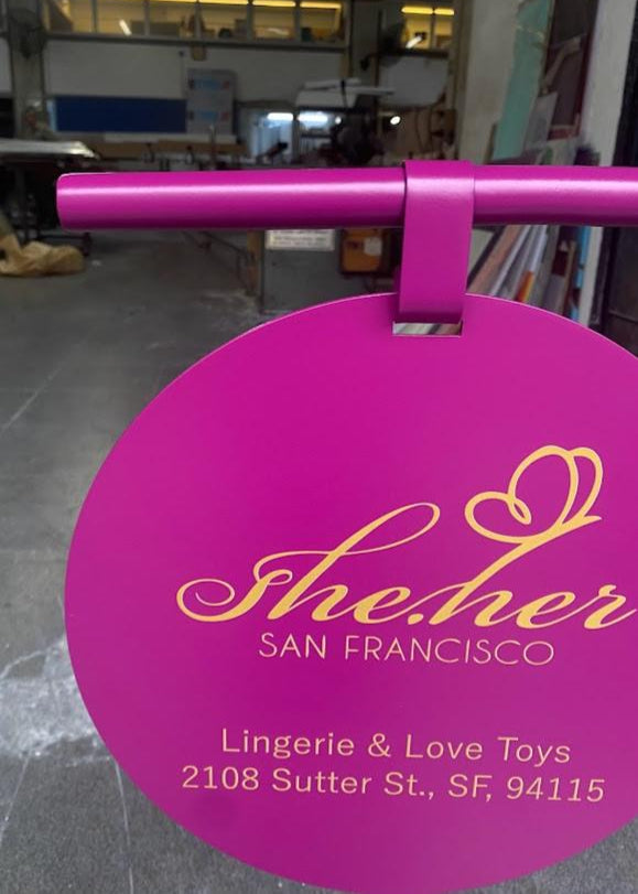 Portable Freestanding Hanging Sign – Double-Sided with Round Custom Logo Print - Otimsan Shop