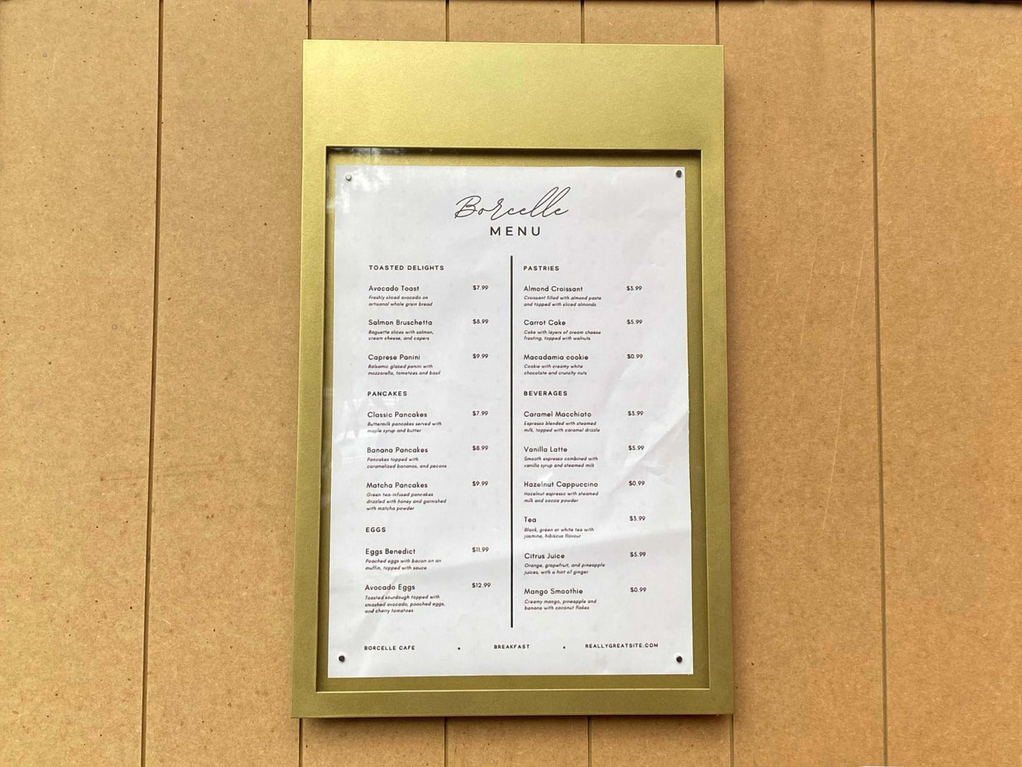 Wall-Mounted Menu Display Case – A3 Protective Front Cover Notice Board - Otimsan Shop
