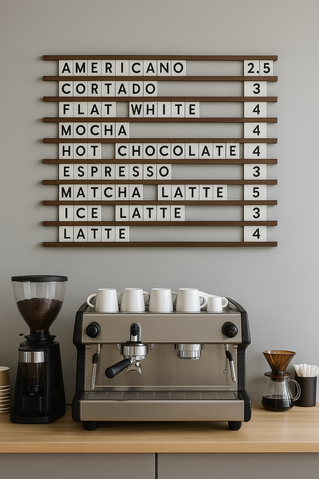 Wooden Slat Changeable Menu Board - Daily Menu Solution for Cafés and Coffee Shops - Otimsan Shop