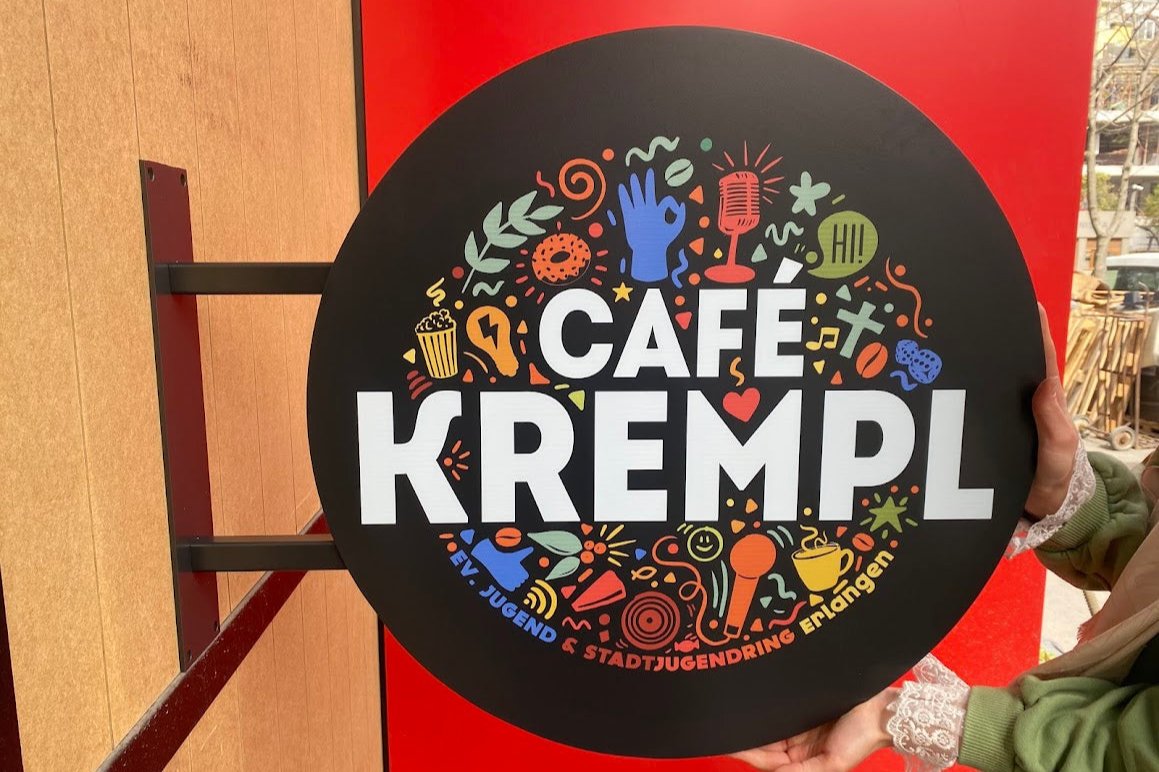 Double-Sided Durable Round Store Sign | Custom Logo Printed - Otimsan Shop