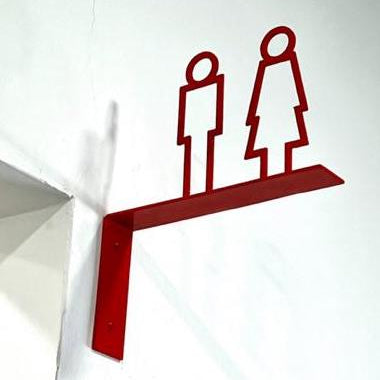 Metal Restroom Directional Sign | WC Sign for Café & Restaurant Use - Otimsan Shop