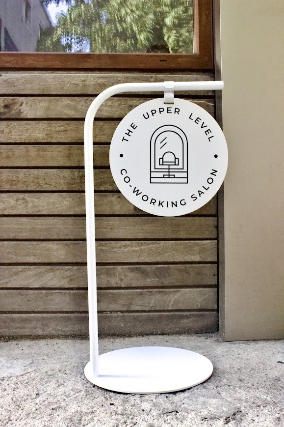 Portable Freestanding Hanging Sign – Double-Sided with Round Custom Logo Print - Otimsan Shop