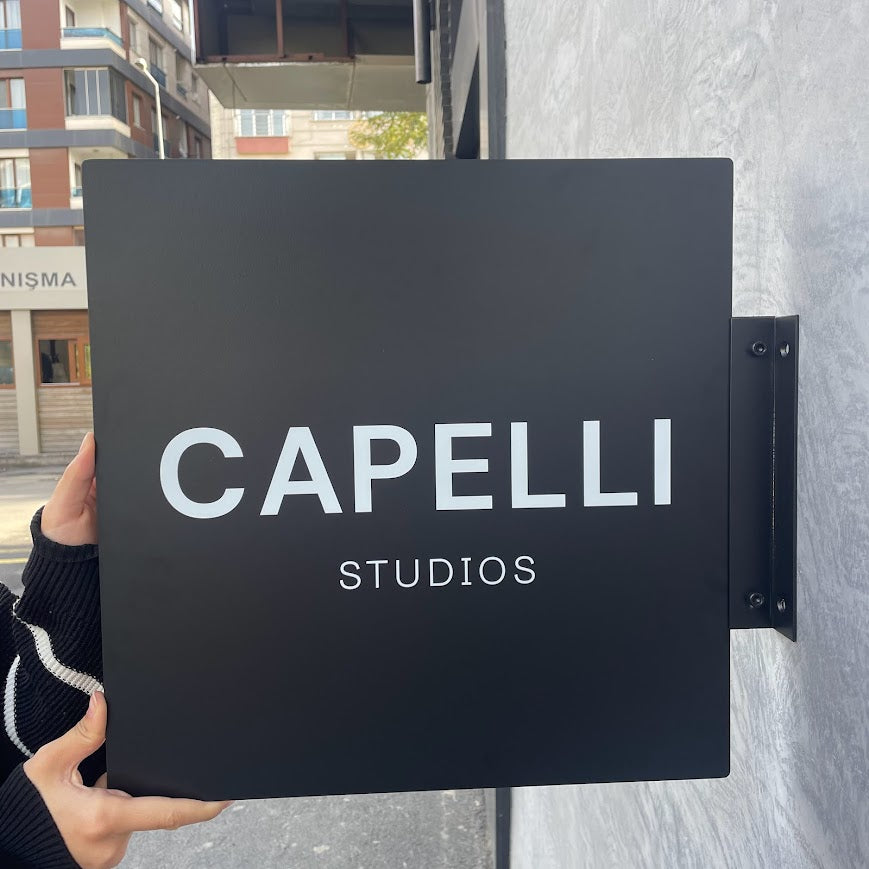 Double-Sided Budget Store Sign | Square Custom Logo Print - Otimsan Shop