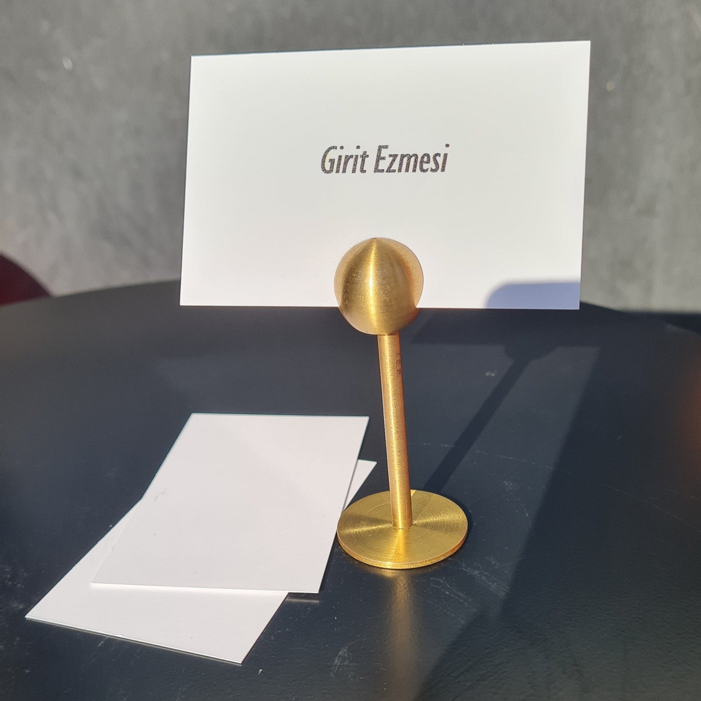 Premium Brass Card Holder Stand – Restaurant Mezze Label & Tabletop Price Tag Holder - Otimsan Shop