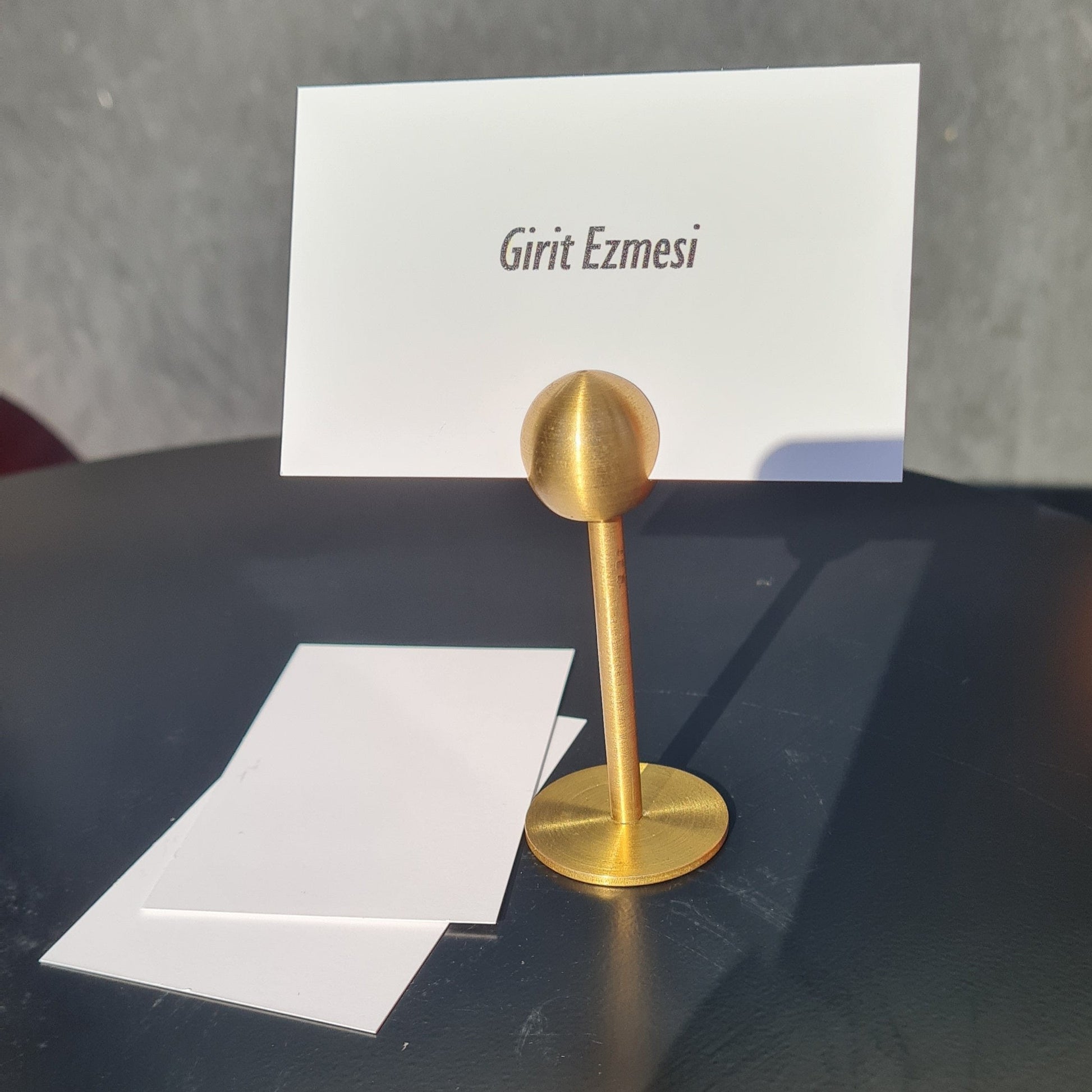 Premium Brass Card Holder Stand – Restaurant Mezze Label & Tabletop Price Tag Holder - Otimsan Shop