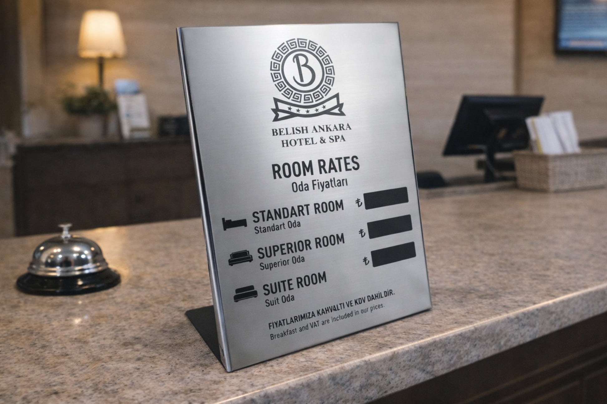 Tabletop Exchange Rate & Room Price Board - Otimsan Shop