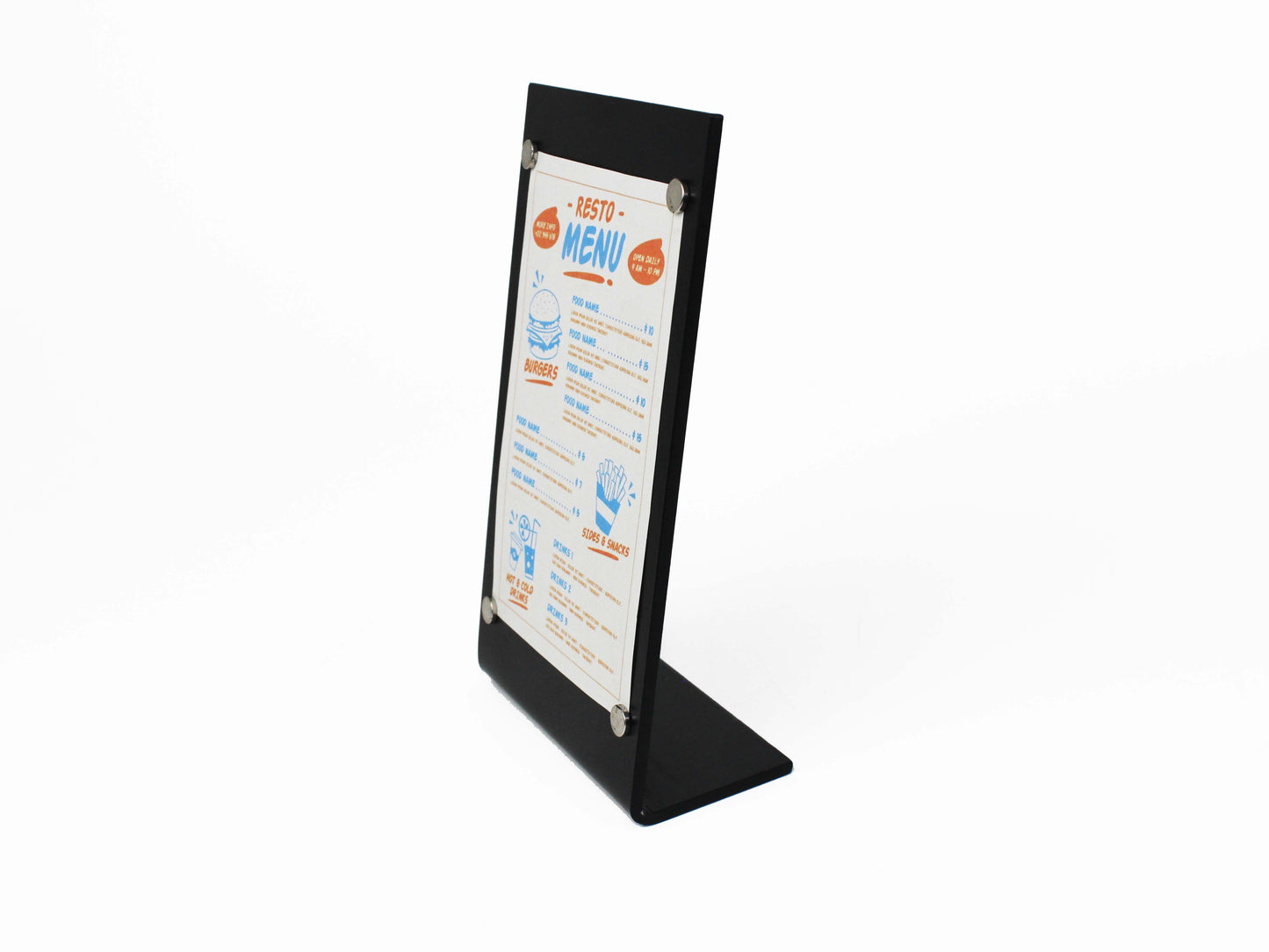 Magnetic Metal Tabletop Menu Stand 6-Piece Set – Logo Menu Holder for Cafés, Restaurants, and Businesses - Otimsan Shop
