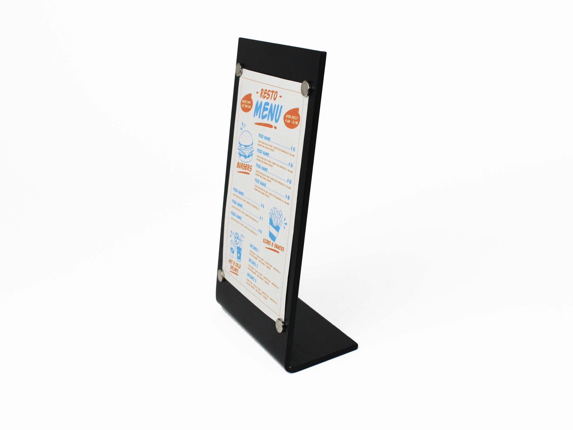 Magnetic Metal Tabletop Menu Stand 6-Piece Set – Logo Menu Holder for Cafés, Restaurants, and Businesses - Otimsan Shop