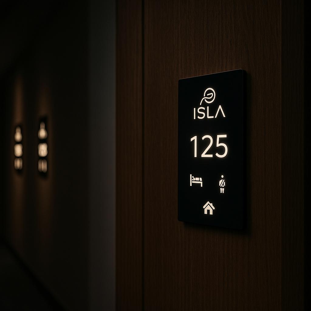 Smart Room Number Panel – LED Illuminated, Do Not Disturb (DND) & Cleaning Indicator - Otimsan Shop