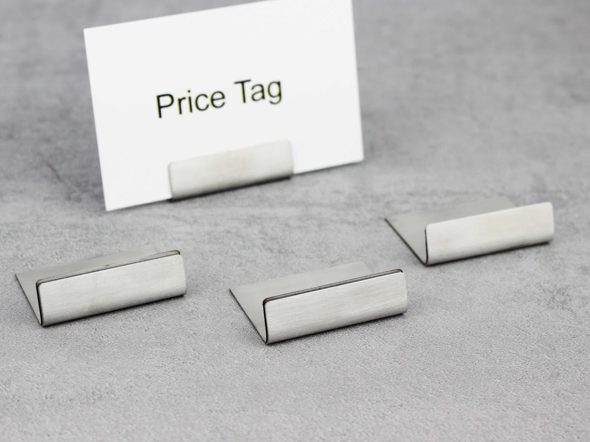 Name Tag & Label Holder – Multi-Purpose Card Stand for Buffet and Presentation Areas | Brass & Silver Color Options - Otimsan Shop