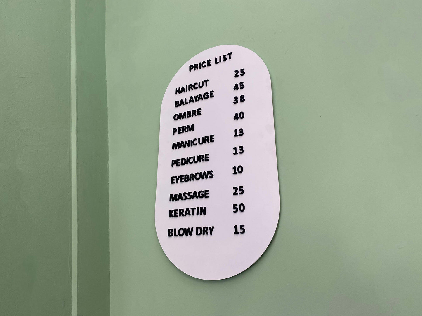 Arched Price Board - Otimsan Shop