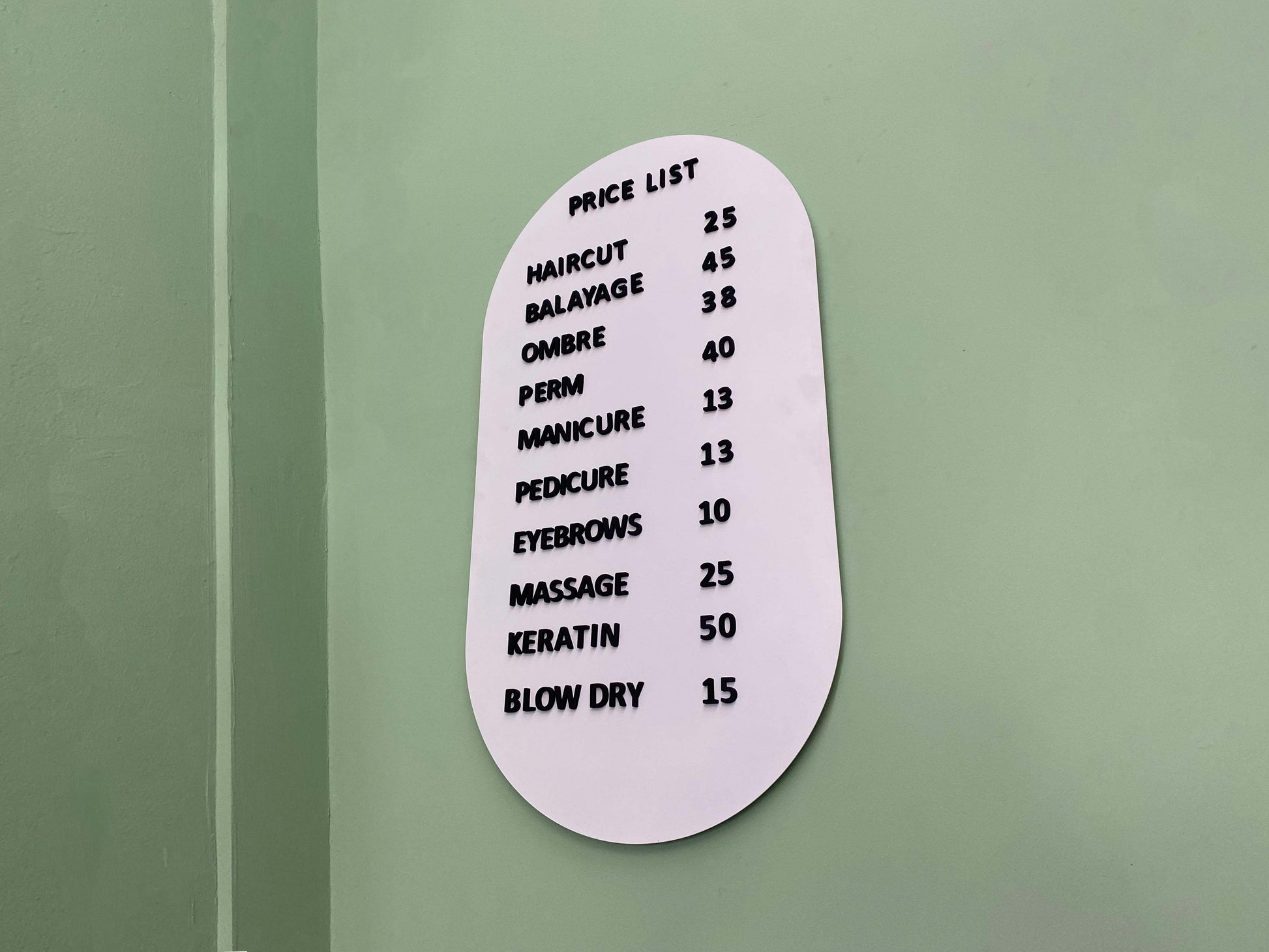Arched Price Board - Otimsan Shop