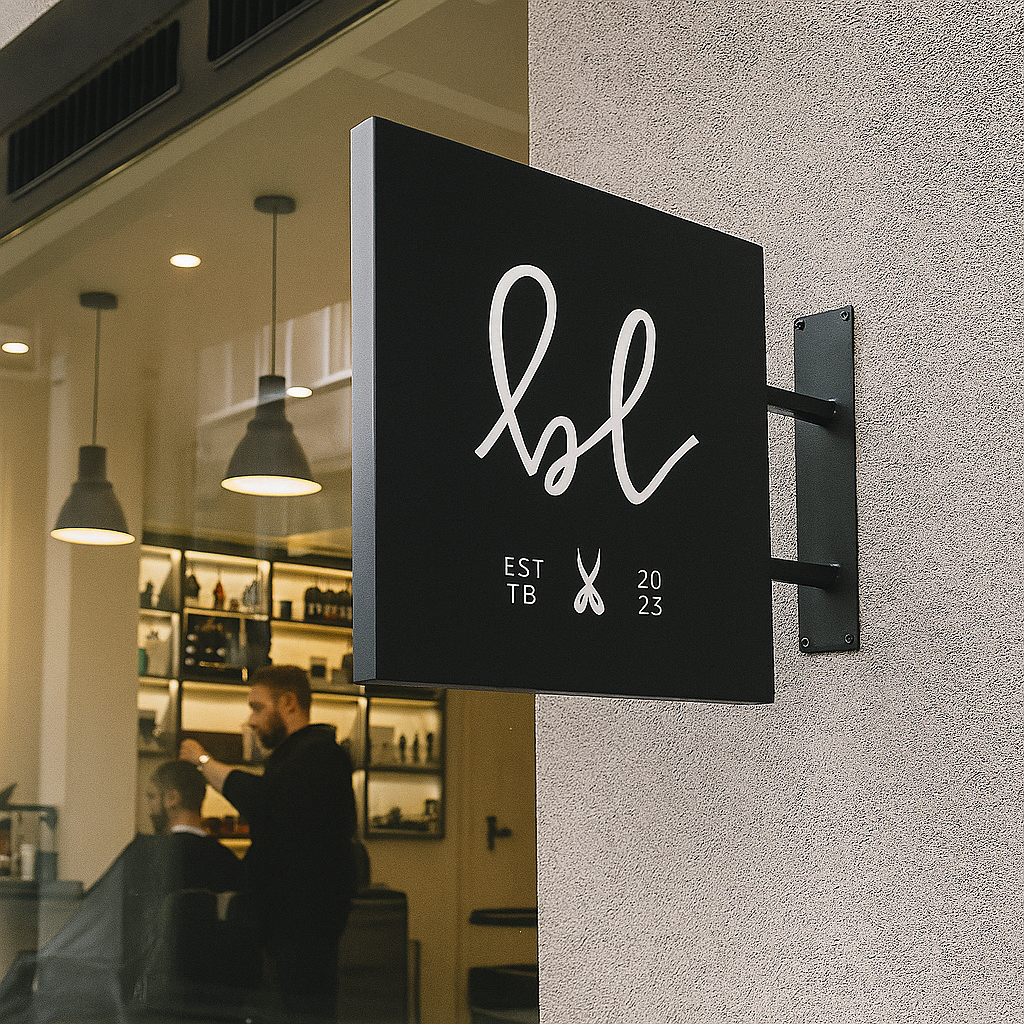 Double-Sided Durable Store Sign | Square, Printed Brand Logo - Otimsan Shop