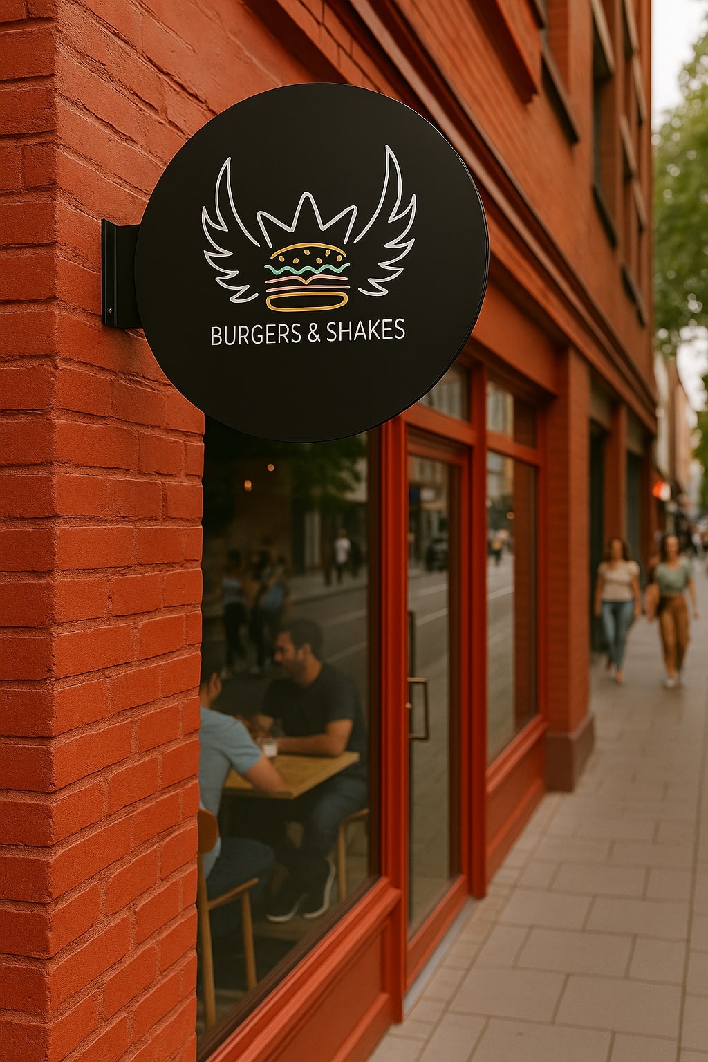 Double-Sided Budget Store Sign | Round Custom Logo Print - Otimsan Shop