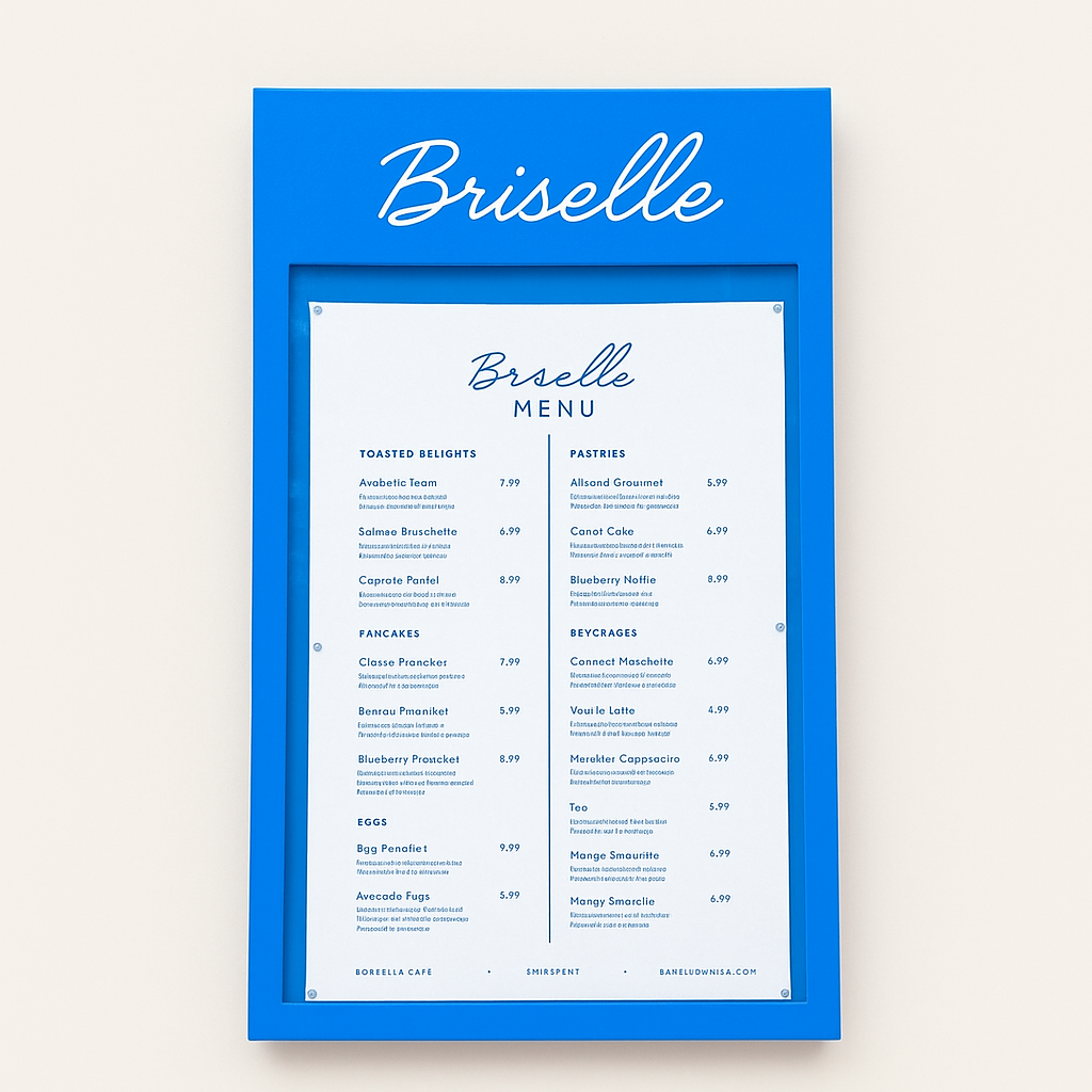 Wall-Mounted Menu Display Case – A3 Protective Front Cover Notice Board - Otimsan Shop