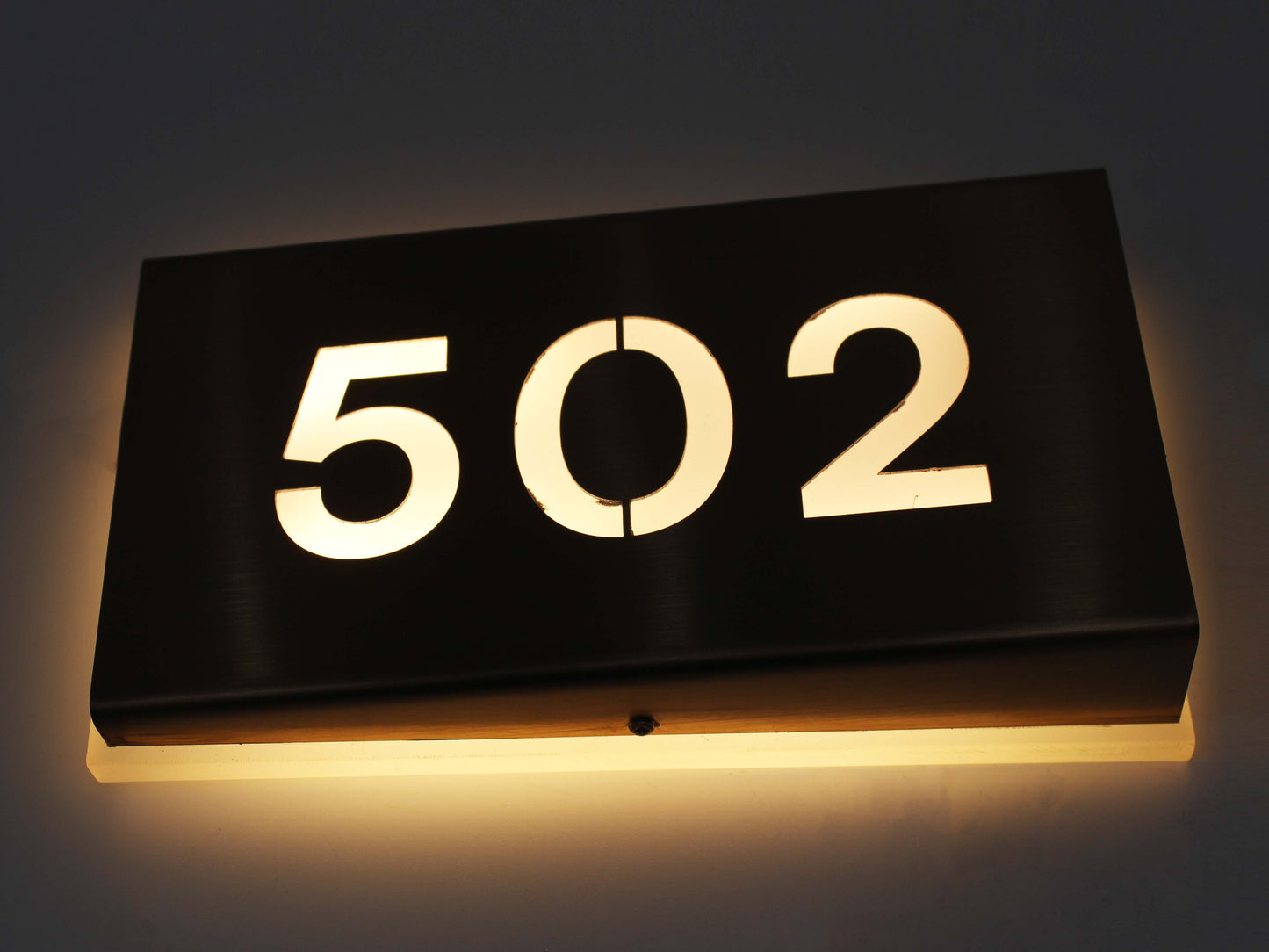 Luxury Illuminated Room Number | Bronze-Look LED Door Number Sign - Otimsan Shop