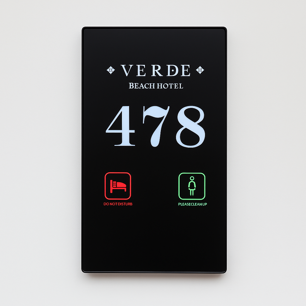 Smart Room Number Panel – LED Illuminated, Do Not Disturb (DND) & Cleaning Indicator - Otimsan Shop
