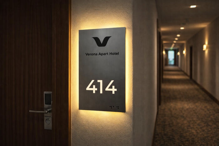 Chrome Finish Stainless Steel Illuminated Room Number – For Hotels & Apartments - Otimsan Shop