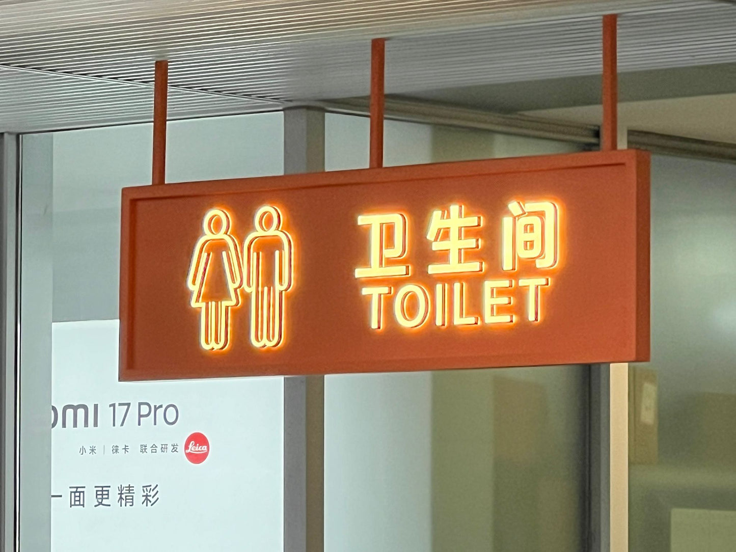 LED Illuminated Hanging WC Direction Sign | Ceiling Suspended Restroom Sign Panel - Otimsan Shop