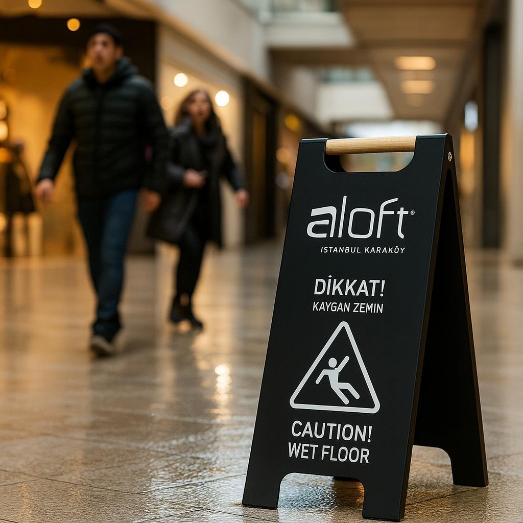 Wet Floor Sign Stand | Metal Foldable Double-Sided Portable Sign - Otimsan Shop