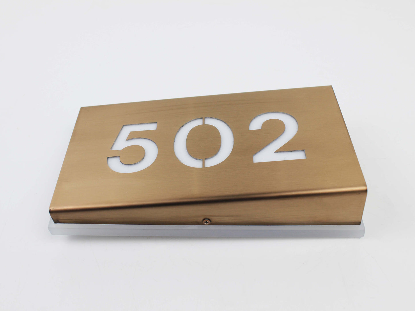 Luxury Illuminated Room Number | Bronze-Look LED Door Number Sign - Otimsan Shop