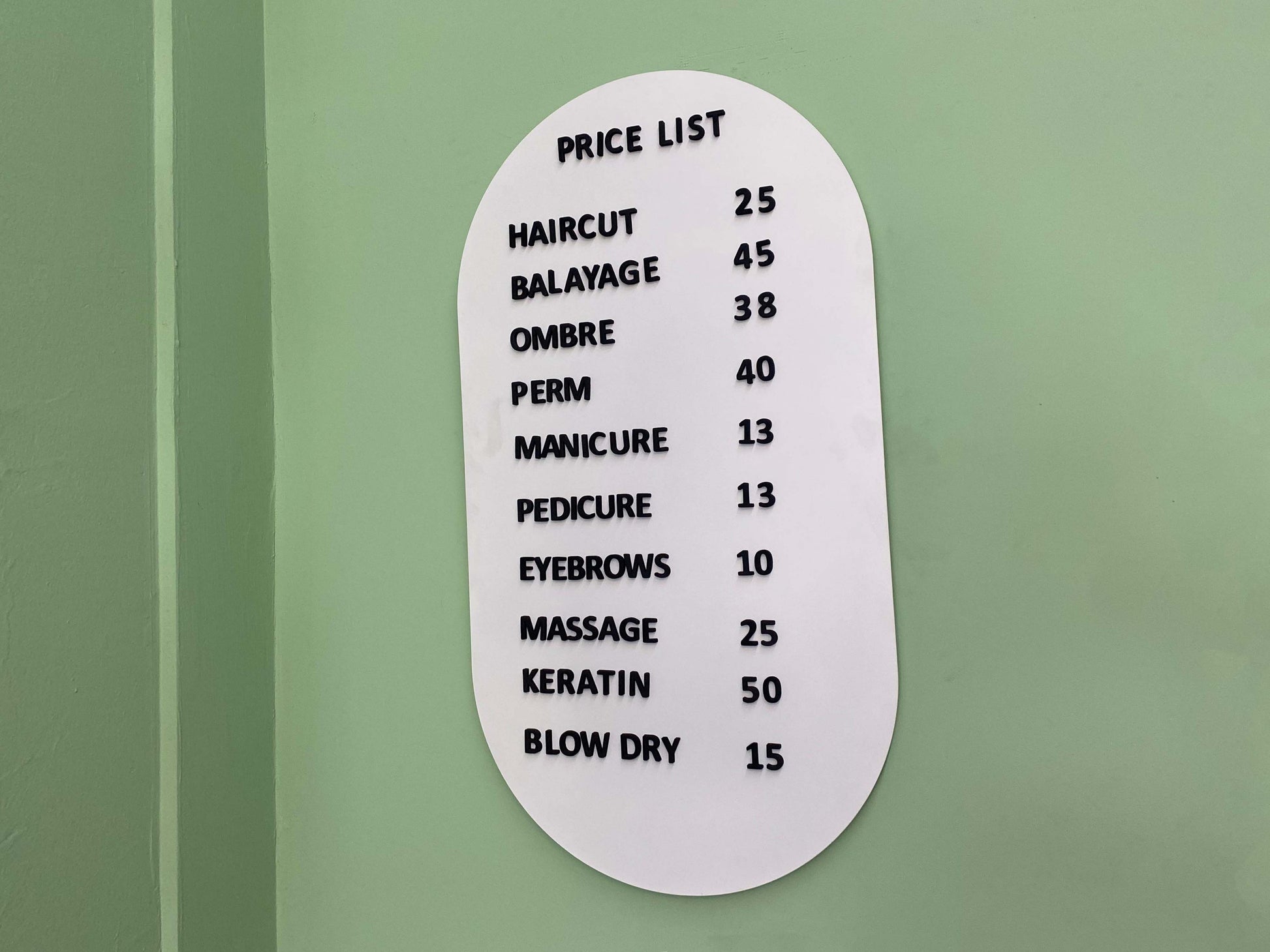 Arched Price Board - Otimsan Shop