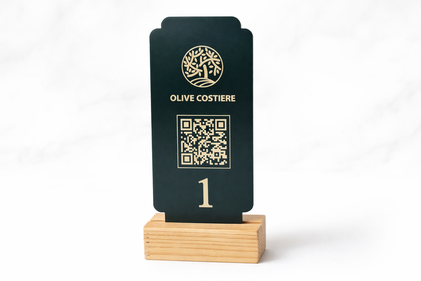 Wooden Freestanding QR Code Menu Stand – Acrylic Table Number & Information Sign - Otimsan Shop